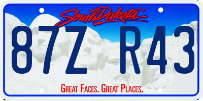 SD license plate 87ZR43