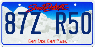 SD license plate 87ZR50