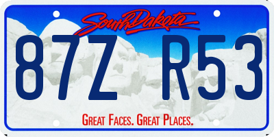 SD license plate 87ZR53