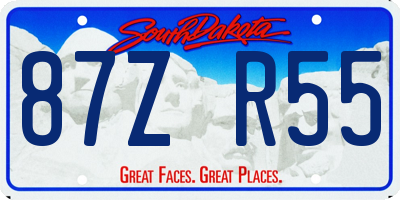 SD license plate 87ZR55