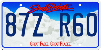 SD license plate 87ZR60