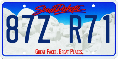 SD license plate 87ZR71