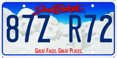 SD license plate 87ZR72