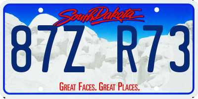 SD license plate 87ZR73