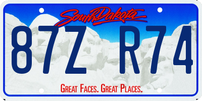 SD license plate 87ZR74