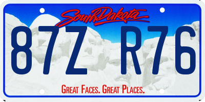SD license plate 87ZR76