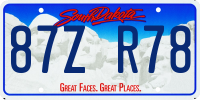SD license plate 87ZR78