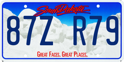 SD license plate 87ZR79