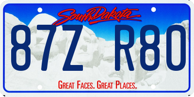 SD license plate 87ZR80