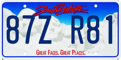 SD license plate 87ZR81