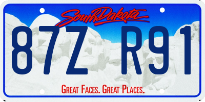 SD license plate 87ZR91