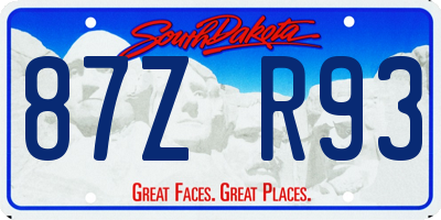 SD license plate 87ZR93