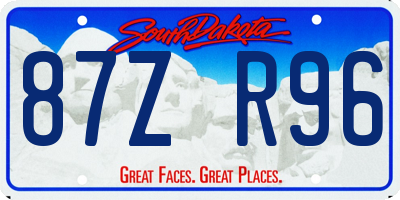 SD license plate 87ZR96