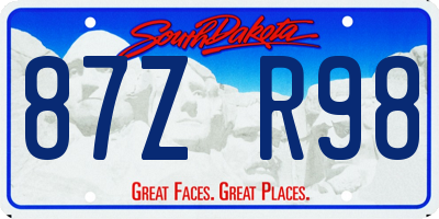SD license plate 87ZR98