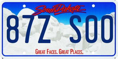 SD license plate 87ZS00