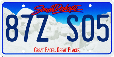 SD license plate 87ZS05