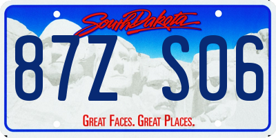 SD license plate 87ZS06