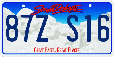 SD license plate 87ZS16