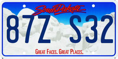 SD license plate 87ZS32