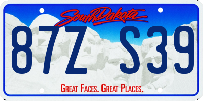 SD license plate 87ZS39