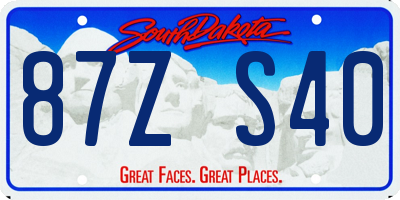 SD license plate 87ZS40