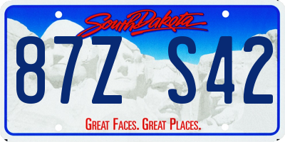 SD license plate 87ZS42