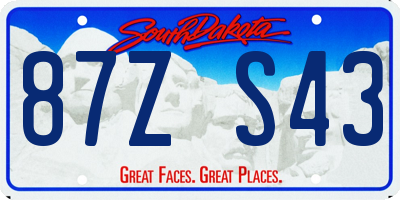 SD license plate 87ZS43