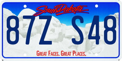 SD license plate 87ZS48