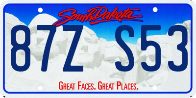 SD license plate 87ZS53