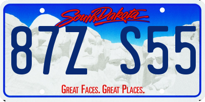 SD license plate 87ZS55