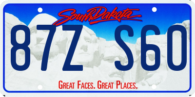 SD license plate 87ZS60