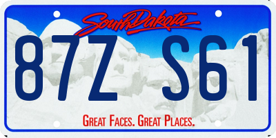 SD license plate 87ZS61
