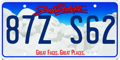 SD license plate 87ZS62