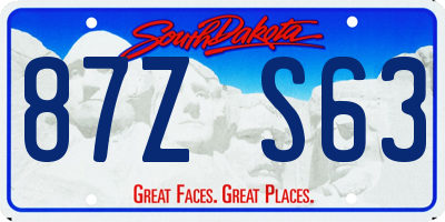 SD license plate 87ZS63