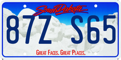 SD license plate 87ZS65
