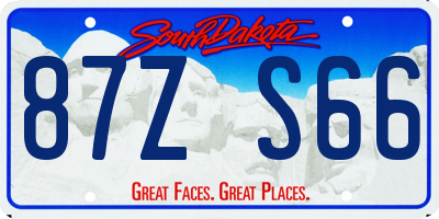 SD license plate 87ZS66