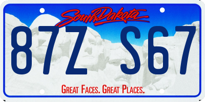 SD license plate 87ZS67