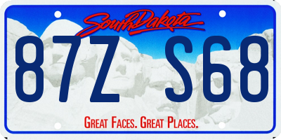 SD license plate 87ZS68
