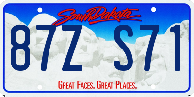 SD license plate 87ZS71