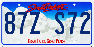 SD license plate 87ZS72
