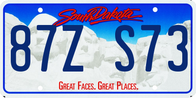 SD license plate 87ZS73