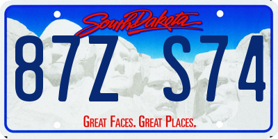 SD license plate 87ZS74