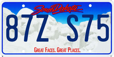 SD license plate 87ZS75