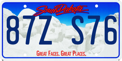 SD license plate 87ZS76