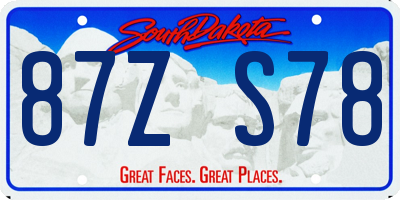 SD license plate 87ZS78