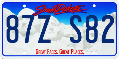 SD license plate 87ZS82