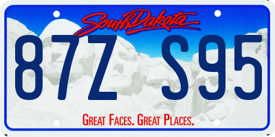 SD license plate 87ZS95