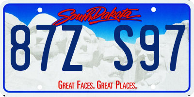 SD license plate 87ZS97