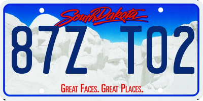 SD license plate 87ZT02