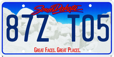 SD license plate 87ZT05